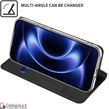 Dux Ducis Skin Pro dirbtinės odos dėklas - juodas (Xiaomi 17 Ultra)